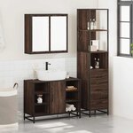 vidaXL Ensemble de meubles de salle de bain 3 Pièces Chêne marron