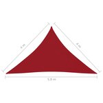 vidaXL Voile de parasol Tissu Oxford triangulaire 4x4x5 8 m Rouge