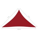 vidaXL Voile de parasol Tissu Oxford triangulaire 4x4x5 8 m Rouge