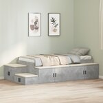 vidaXL Cadre de Lit de Rangement Gris Béton 80x200 cm