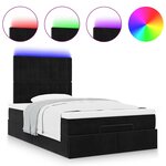 vidaXL Cadre de lit ottoman avec matelas noir 120x200 cm velours