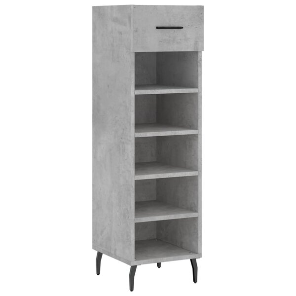 vidaXL Armoire à chaussures gris béton 30x35x105 cm bois d'ingénierie