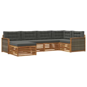 vidaXL Ensemble de canapés d'extérieur 6 pc Naturel et Anthracite