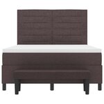 vidaXL Lit à ressorts avec coussin Marron foncé 140 x 190 cm tissu