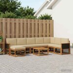 vidaXL Ensemble de canapés d'extérieur 9 pc Naturel et Beige Polyester
