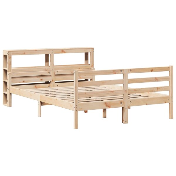vidaXL Cadre de lit avec tête de lit 140x190 cm bois de pin massif