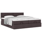 VidaXL Cadre de lit ottoman avec matelas marron foncé 180x200 cm tissu