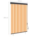 vidaXL Store roulant d'extérieur 120x250 cm Blanc et orange