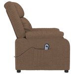 vidaXL Fauteuil inclinable électrique Marron Tissu
