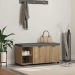 vidaXL Banc d'entrée avec coussin Uni Chêne artisanal 100 x 38 x 46 cm