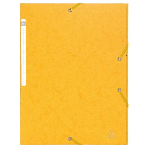 Chemise 3 Rabats À Élastiques Maxi Capacity Carte Lustrée 600g/m2 Scotten ®- A4 - Jaune - X 25 - Exacompta