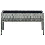 vidaXL Table de jardin Gris 75x40x37 cm Résine tressée