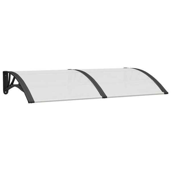 vidaXL Auvent de porte Noir et transparent 150x75 cm Polycarbonate