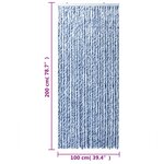 vidaXL Rideau anti-mouches bleu et blanc 100x200 cm chenille