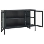 vidaXL Buffet Anthracite 105x35x70 cm Acier et verre