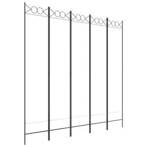 vidaXL Cloison de séparation 5 panneaux Blanc 200x200 cm Tissu