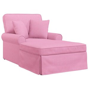 vidaXL Chaise lounge avec jupe Rose 91 x 157 x 91 cm tissu