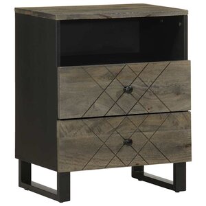 vidaXL Table de chevet noir 50x33x62 cm bois de manguier solide