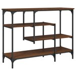 vidaXL Table console avec étagères chêne marron 100x35x75 cm