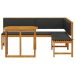 vidaXL Ensemble de banc de jardin 3 Pièces Marron Bois d'acacia massif