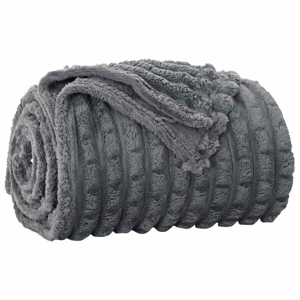 vidaXL Jeté Gris foncé 240 x 220 cm Toison