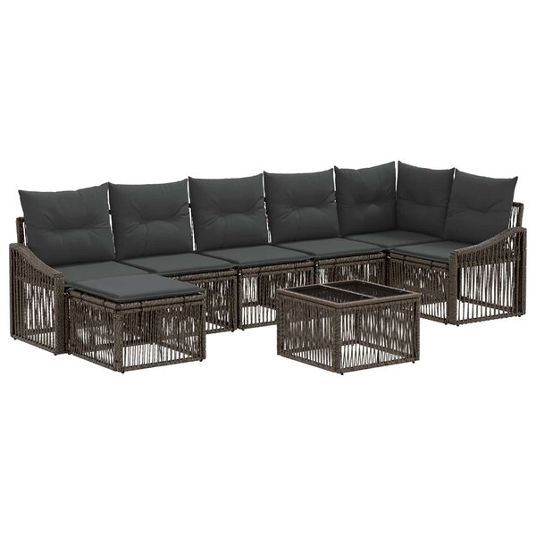 vidaXL Ensemble de canapé de jardin 8 pc Gris polyrotin