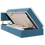 vidaXL Lit de rangement LED avec matelas Bleu foncé 100 x 200 cm