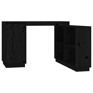 vidaXL Bureau Noir 110x50x75 cm Bois massif de pin