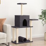 vidaXL Arbre à chat avec griffoirs en sisal gris foncé 122 cm