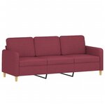 vidaXL Canapé à 3 places Rouge bordeaux 180 cm Tissu