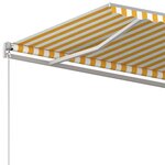 vidaXL Auvent manuel rétractable 450x350 cm Jaune et blanc