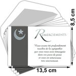 Lot 5 cartes remerciements condoléances +5 enveloppes blanches format 9x14cm