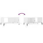 vidaXL Table basse Blanc brillant 90x50x40 cm Bois d'ingénierie