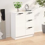 vidaXL Buffet Blanc brillant 60x30x70 cm Bois d'ingénierie