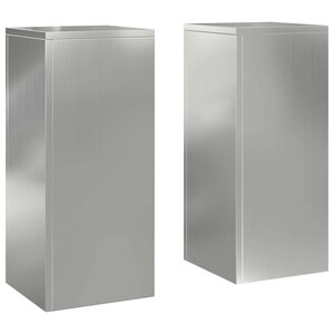vidaXL Supports pour plantes 2 Pièces Argent 24 x 24 x 55 cm