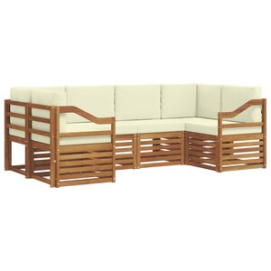 vidaXL Ensemble de canapés d'extérieur 6 pc Naturel et Crème