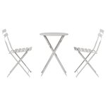 vidaXL Ensemble bistro pliant 3 Pièces Beige Acier