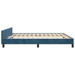 vidaXL Cadre de lit sans matelas bleu foncé velours