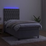 vidaXL Sommier à lattes de lit et matelas et LED Gris clair 90x200 cm