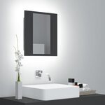 vidaXL Armoire de salle de bain à miroir LED Gris 40x12x45 Acrylique