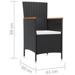 vidaXL Mobilier à dîner de jardin 7 Pièces avec coussins Résine tressée