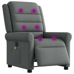 vidaXL Fauteuil inclinable de massage électrique gris foncé tissu