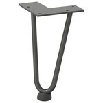 vidaXL Pieds en épingle à cheveux pour table basse 4 pièces Anthracite 20 cm Acier massif