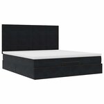 VidaXL Cadre de lit ottoman avec matelas noir 180x200cm velours