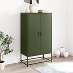 vidaXL Buffet haut vert olive 68 5x38 5x123 5 cm acier