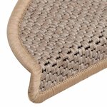 vidaXL Tapis d'escalier autocollants 15 Pièces 56x17x3 cm Beige clair