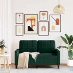 vidaXL Canapé à 2 places Vert foncé 120 cm Velours