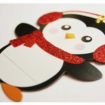6 étiquettes cadeaux - Pingouins à paillettes