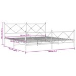 vidaXL Cadre de lit métal sans matelas et pied de lit blanc 200x200 cm