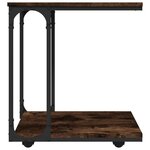 vidaXL Table d'appoint à roues Chêne fumé 50x35x55 5 cm